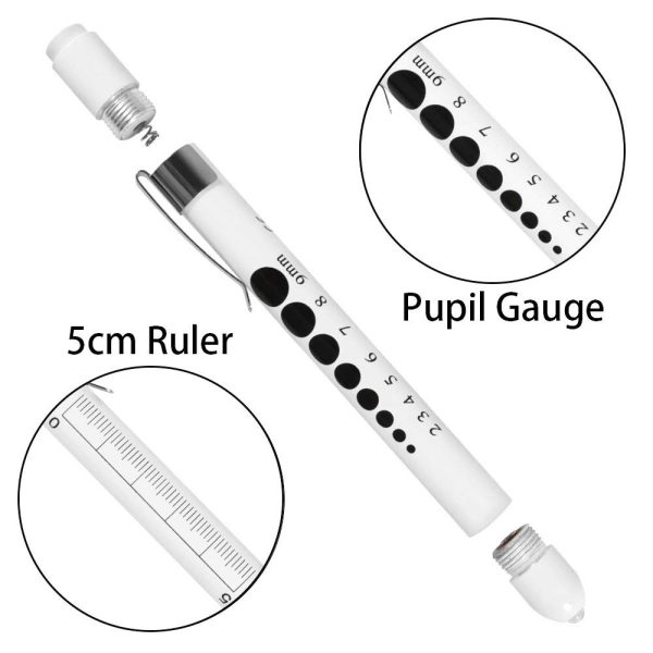 Aokin Pen Light with Pupil Gauge, Reusable LED Penlight Medical for Doctor - Image 2
