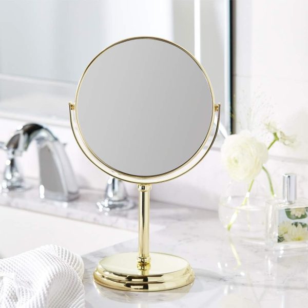 Amazon Basics Tabletop Mount Vanity Round Mirror, 1X/5X Magnification, - Image 6