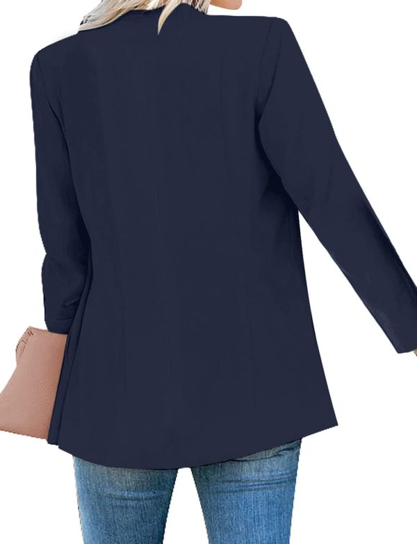 luvamia Women's Casual Long Sleeve Lapel Button Slim Work Office Blazer - Image 2
