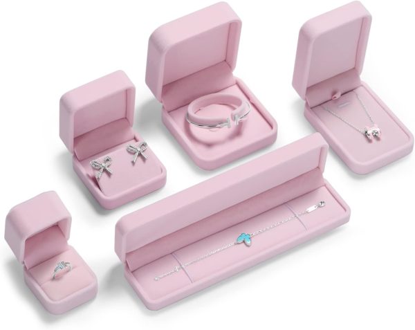 Oirlv Pink Velvet Bangle/Bracelet Gift Box Jewelry Storage Box Accessories - Image 7