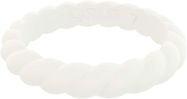 QALO Women's Rubber Silicone Ring, Stackable Twist Rubber Wedding Band, - Image 3