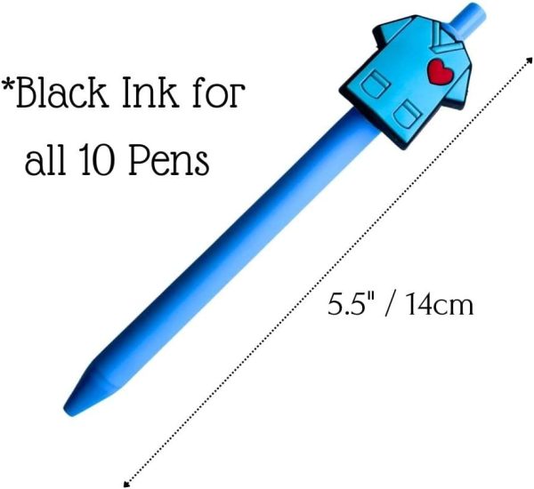 YJ PREMIUMS 10-Pack of Cute Nursing Pens with Heart, Syringe Designs in - Image 2
