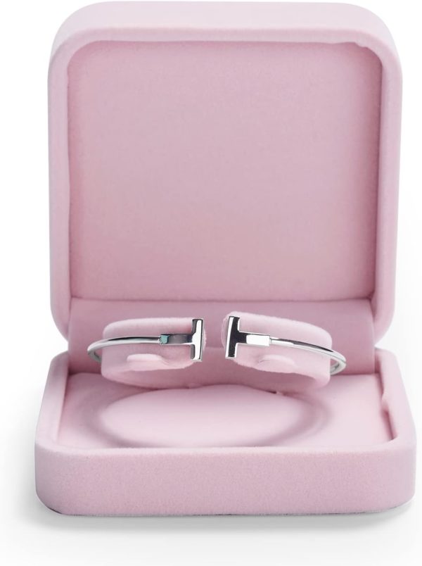 Oirlv Pink Velvet Bangle/Bracelet Gift Box Jewelry Storage Box Accessories - Image 4
