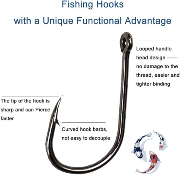 300PCS Small High-Carbon Steel Barbed Fishing Hooks with Holes, 10 - Image 3