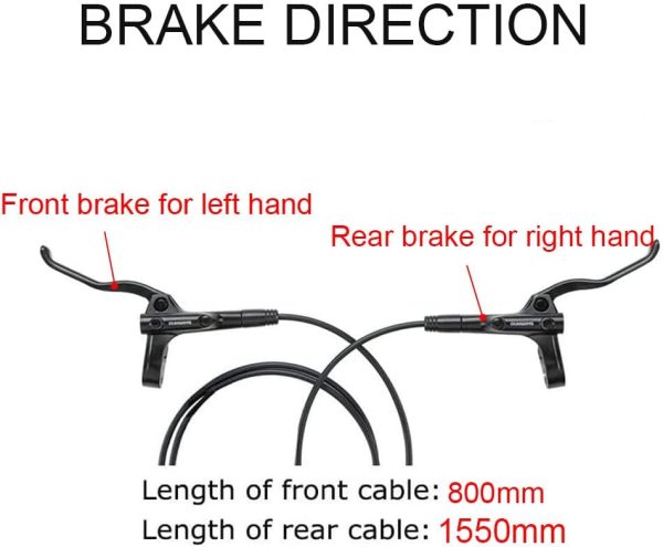 BUCKLOS Shimano MT200 MTB Hydraulic Disc Brakes Set, Left Front 800mm Right - Image 2