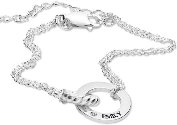 MYKA Personalized Grace Interlocking Bracelet with Diamond - Dainty Gift - Image 7