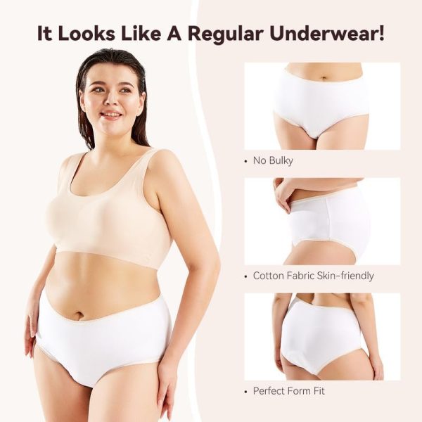 Incontinence Underwear for Women 6 PCS Women’s Incontinence Briefs Washable - Image 4