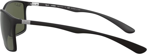 Ray-Ban Men's RB4179 Liteforce Square Sunglasses, Matte Black/Polarized - Image 2