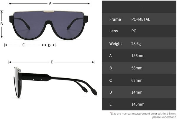mincl Oversized Sunglasses Women Men Luxury Big Frame Mask Glasses Goggle - Image 8