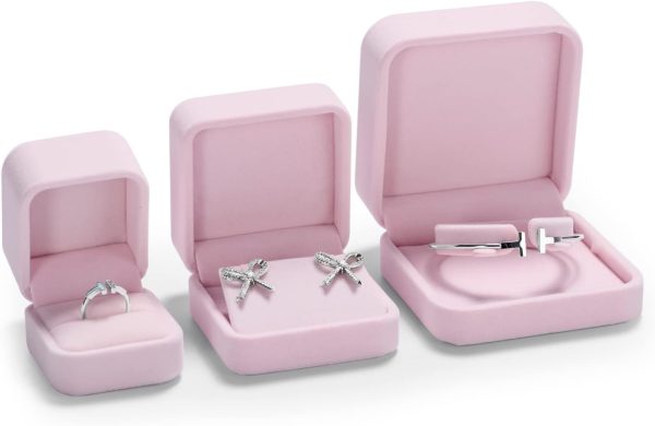 Oirlv Pink Velvet Bangle/Bracelet Gift Box Jewelry Storage Box Accessories - Image 6