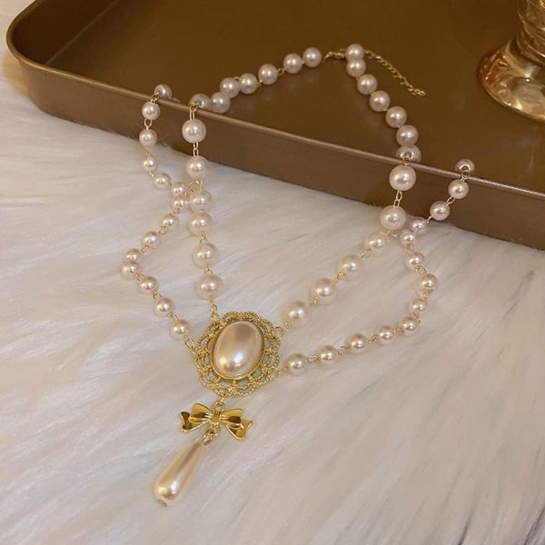fxmimior Women Bridal Vintage 1920s Layered Tassels Pearl Shiny Choker - Image 5