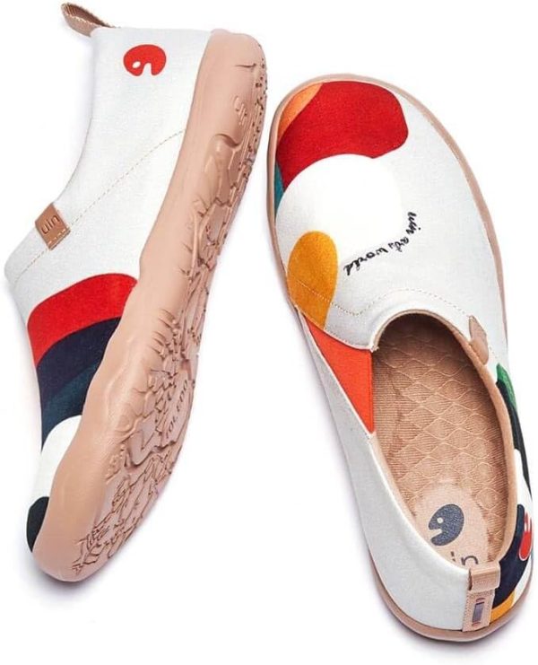 UIN Women's Fashion Floral Art Sneaker Painted Canvas Slip-On Ladies Travel - Image 5