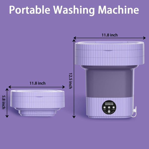 Portable Washing Machine,10L Folding Mini Washer with 3 Modes Deep Cleaning - Image 2