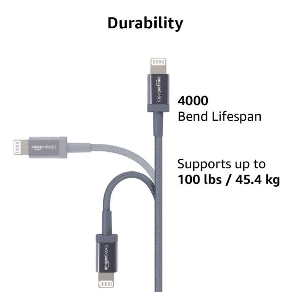 Amazon Basics Fast Charging USB-C to Lightning iPhone Charger Cable, Nylon - Image 2