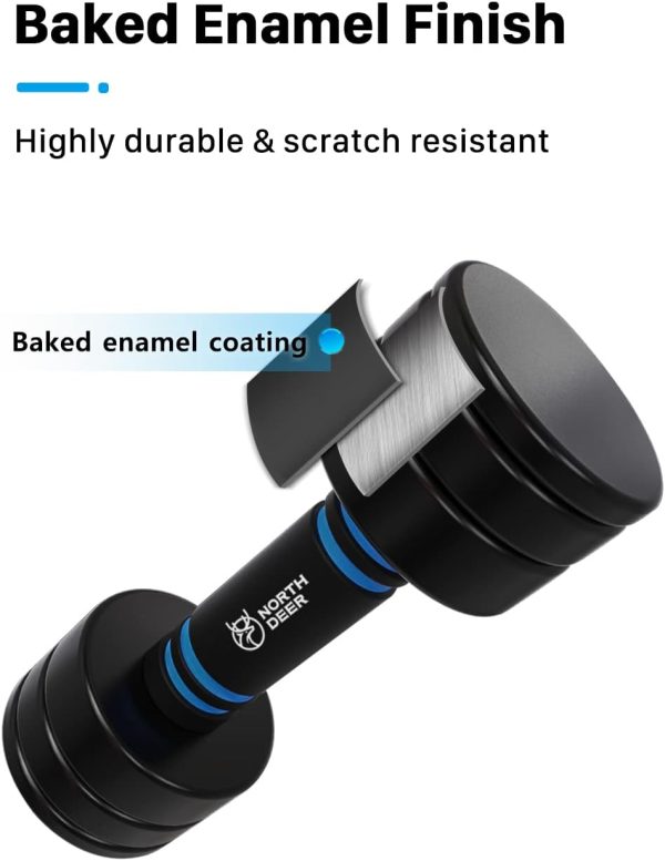 Northdeer Steel Dumbbells Adjustable Black Coated Weight Set with Foam - Image 3