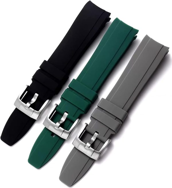 Dexter Top Grade Silicone Curved Lug End Watch Strap- Watch Bands For Men & - Image 3