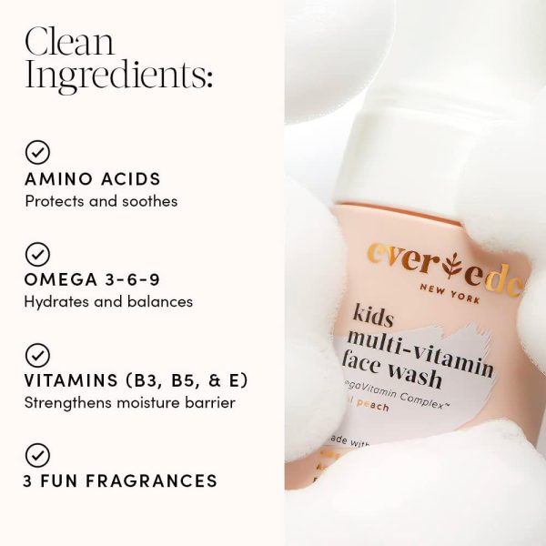 Evereden Kids Face Wash: Cool Peach, 3.4 fl oz. | Gentle Kids Skin Care | - Image 4