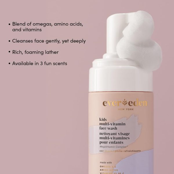 Evereden Kids Face Wash: Cool Peach, 3.4 fl oz. | Gentle Kids Skin Care | - Image 2