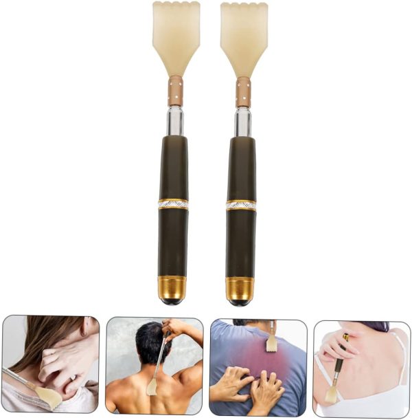 4 Pcs Imitation Cow Horn Tickle Back Scratcher Handheld Massage Stick - Image 6