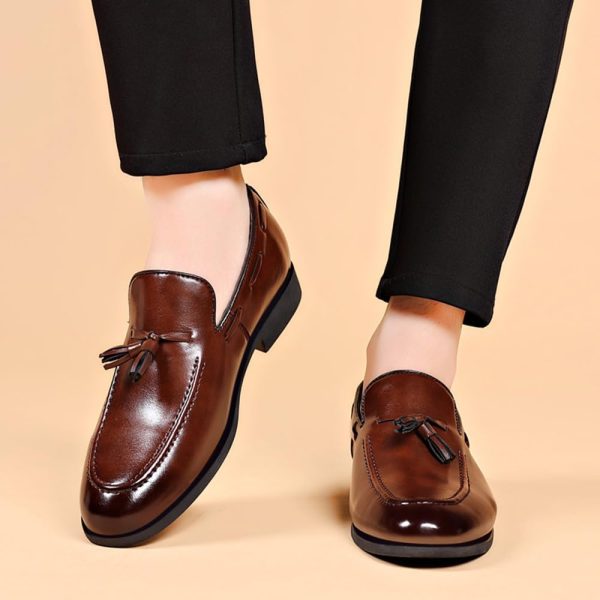 Men's Loafers Dress Shoes Loafers Formal Tassels Business Casual Tuxedo - Image 5