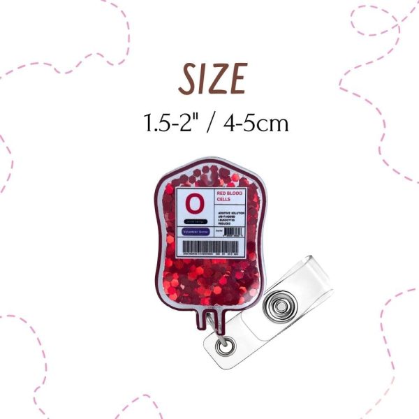 2PC Coffee Fuel IV & Blood Type Bag Shaker Glitter Badge Reel ID Holder - Image 2