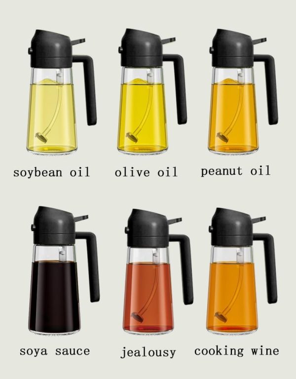 Oil Sprayer for Cooking,2 in 1 Olive Oil Dispenser and Oil Sprayer 470ml - Image 5