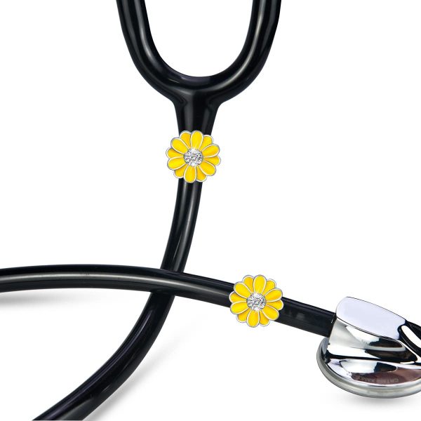 2 Pack Sunflower Bling Stethoscope Charms, Unique Stethoscope Id Name Tag - Image 2