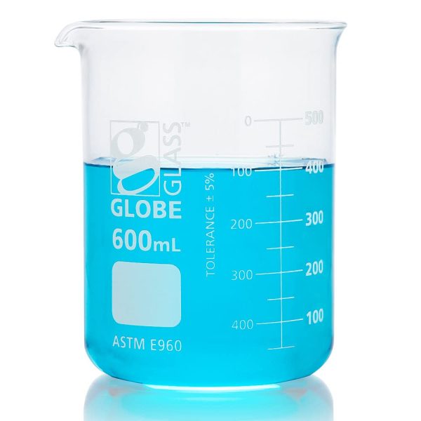 Globe Scientific Beaker, Globe Glass, 600mL, Low Form Griffin Style, Dual - Image 2
