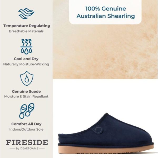 Fireside by Dearfoams Men's Grafton Genuine Shearling Indoor/Outdoor Clog - Image 2