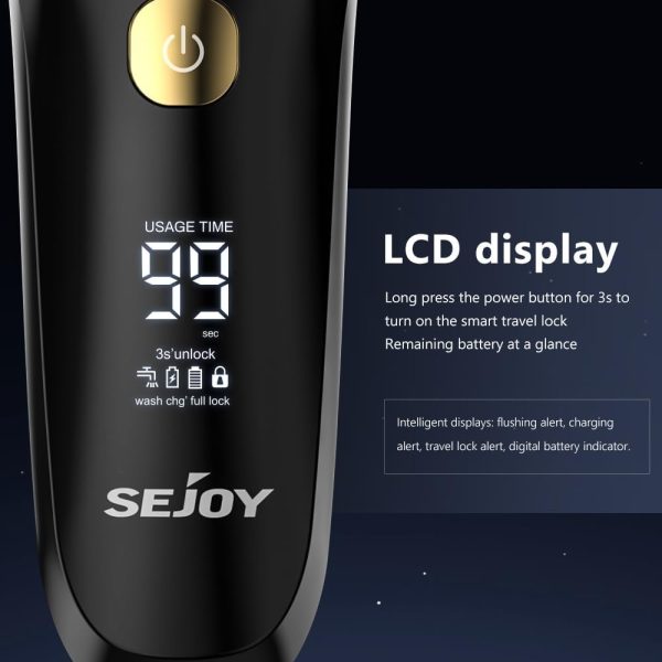 Sejoy Electric Razor for Men, Wet & Dry Foil Shaver with 3-Blade & Edge - Image 4
