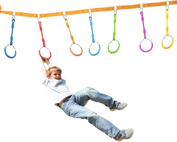 7 Colorful Ninja Rings Kit for Kids Adult, Playground Training Equipment - Image 8