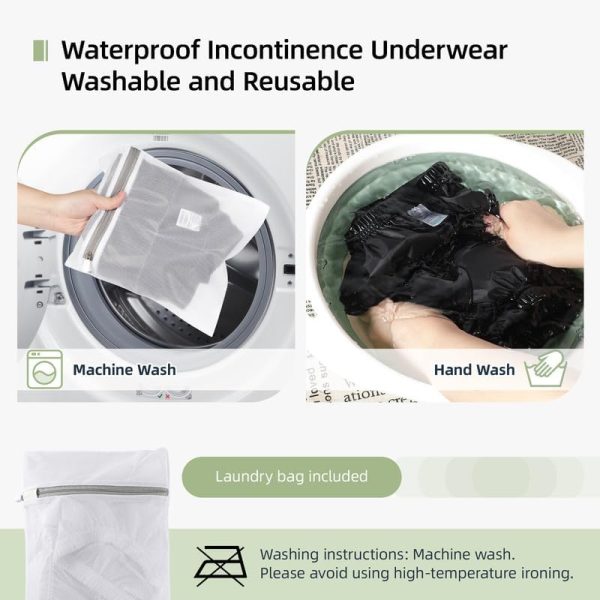 2 PCS Adult Diaper Covers Noiseless Leakproof Underwear Cover Durable, - Image 5