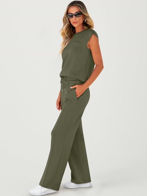 ANRABESS Women's Summer 2 Piece Outfits Casual Sleeveless Sweatsuits - Image 2