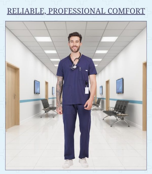 MIKAL Bottom Scrub for Men, Regular Fit with 7 Pockets, Super Soft Cotton - Image 3