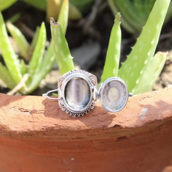 Genuine Moonstone Ring, Poison Box Ring, Perfume Box Ring, Locket Bali - Image 6