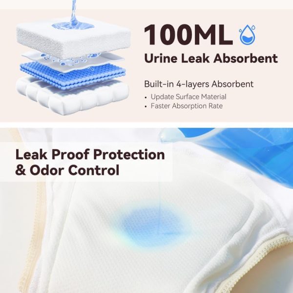 Incontinence Underwear for Women 6 PCS Women’s Incontinence Briefs Washable - Image 3