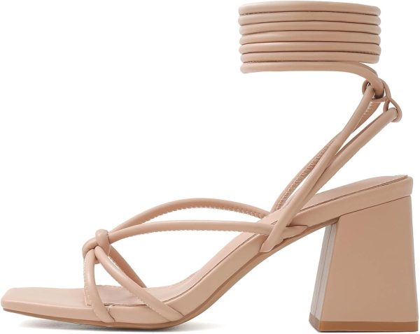 Shoe'N Tale Lace Up Heels for Women Ankle Strappy Gladiator High Heeled - Image 2
