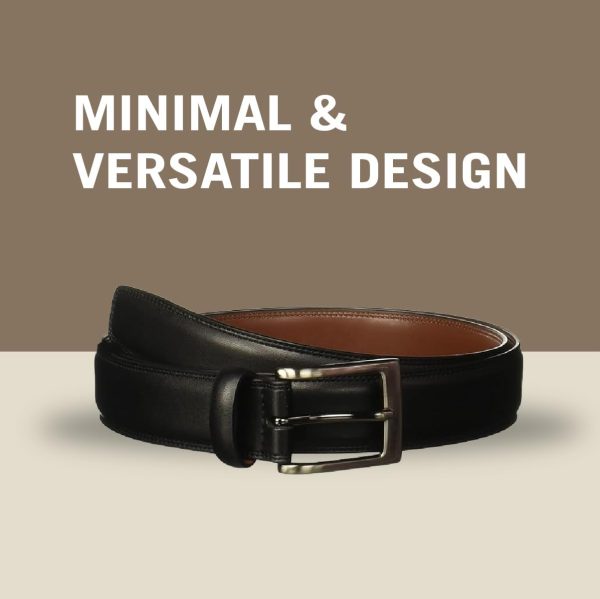 Perry Ellis Timothy Leather Men's Belt, 1.5" Width, Stitched Edges, Silver - Image 5