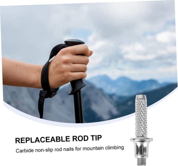 Toddmomy 10 Pcs Mountaineering Stick Tip Hiking Pole Replacement Tips - Image 4