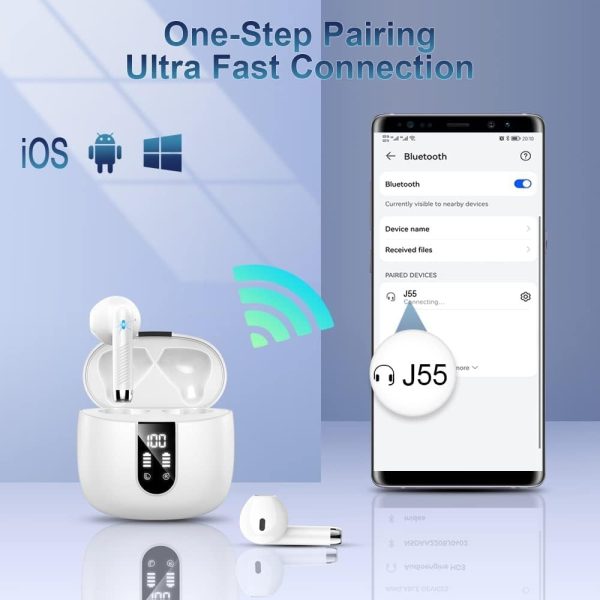 Wireless Earbuds, 2024 Bluetooth Headphones V5.3 Ear Buds Built-in ENC - Image 6
