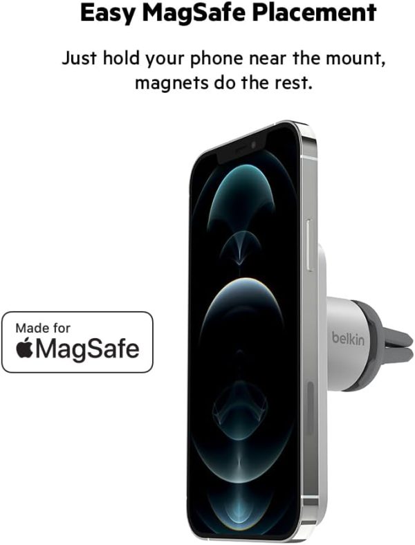 Belkin MagSafe Vent Mount Pro - MagSafe Phone Mount for Car, Magnetic Phone - Image 2
