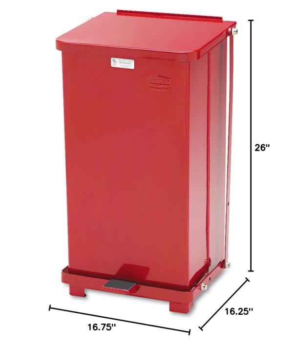 Rubbermaid Commercial Products Defenders Biohazard Steel Trash Can, - Image 7