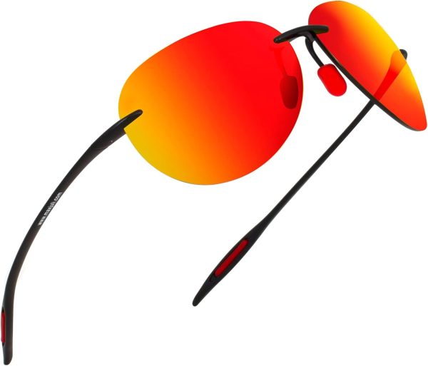 JULI Sports Sunglasses for Men Women Tr90 Rimless Frame for Running Fishing - Image 6