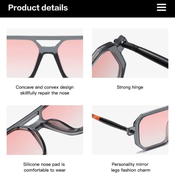 JOVAKIT Retro Aviator Sunglasses for Women Men Fashion Rectangle Sun - Image 6