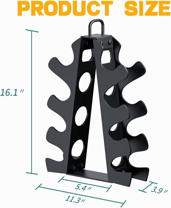 Weight Rack for Dumbbells, 4 Tiers A-Frame Dumbbell Rack Stand Only, Alloy - Image 3