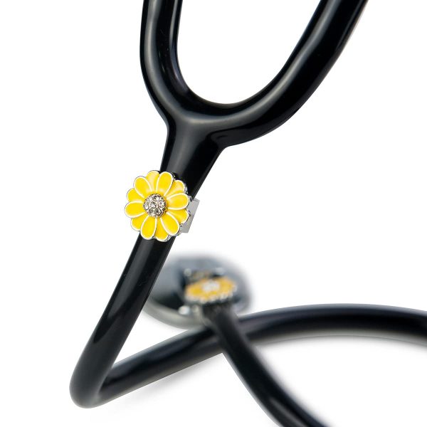 2 Pack Sunflower Bling Stethoscope Charms, Unique Stethoscope Id Name Tag - Image 3