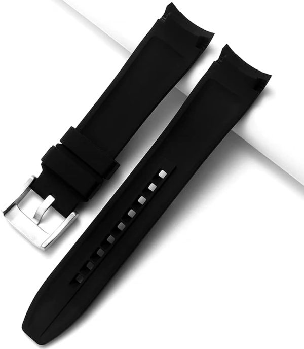 Dexter Top Grade Silicone Curved Lug End Watch Strap- Watch Bands For Men & - Image 4