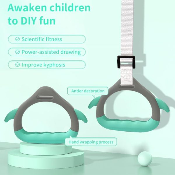 Gymnastics Rings for Kid's Home Exercise, Pull up Rings with Adjustable - Image 3