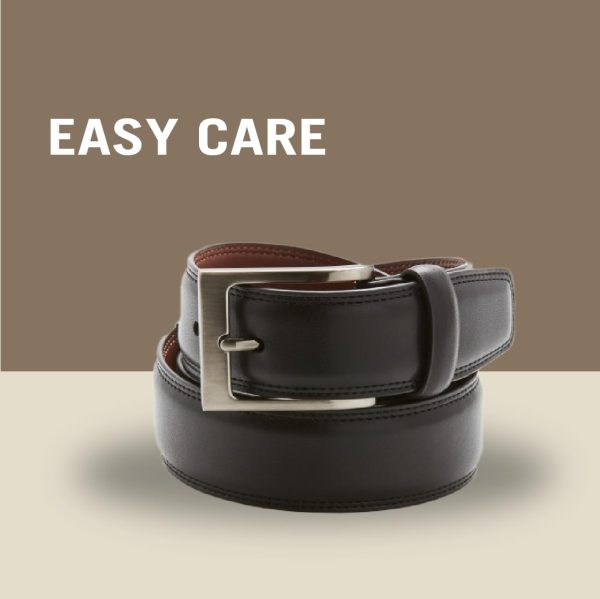 Perry Ellis Timothy Leather Men's Belt, 1.5" Width, Stitched Edges, Silver - Image 6