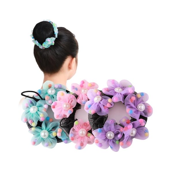 4Pcs Girls Ballet Bun Covers Dance Snood Hair Net Accessories for Dancers - Image 6
